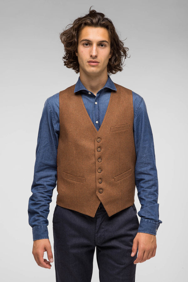 QUINTESSENCE GILET T614TABACCO