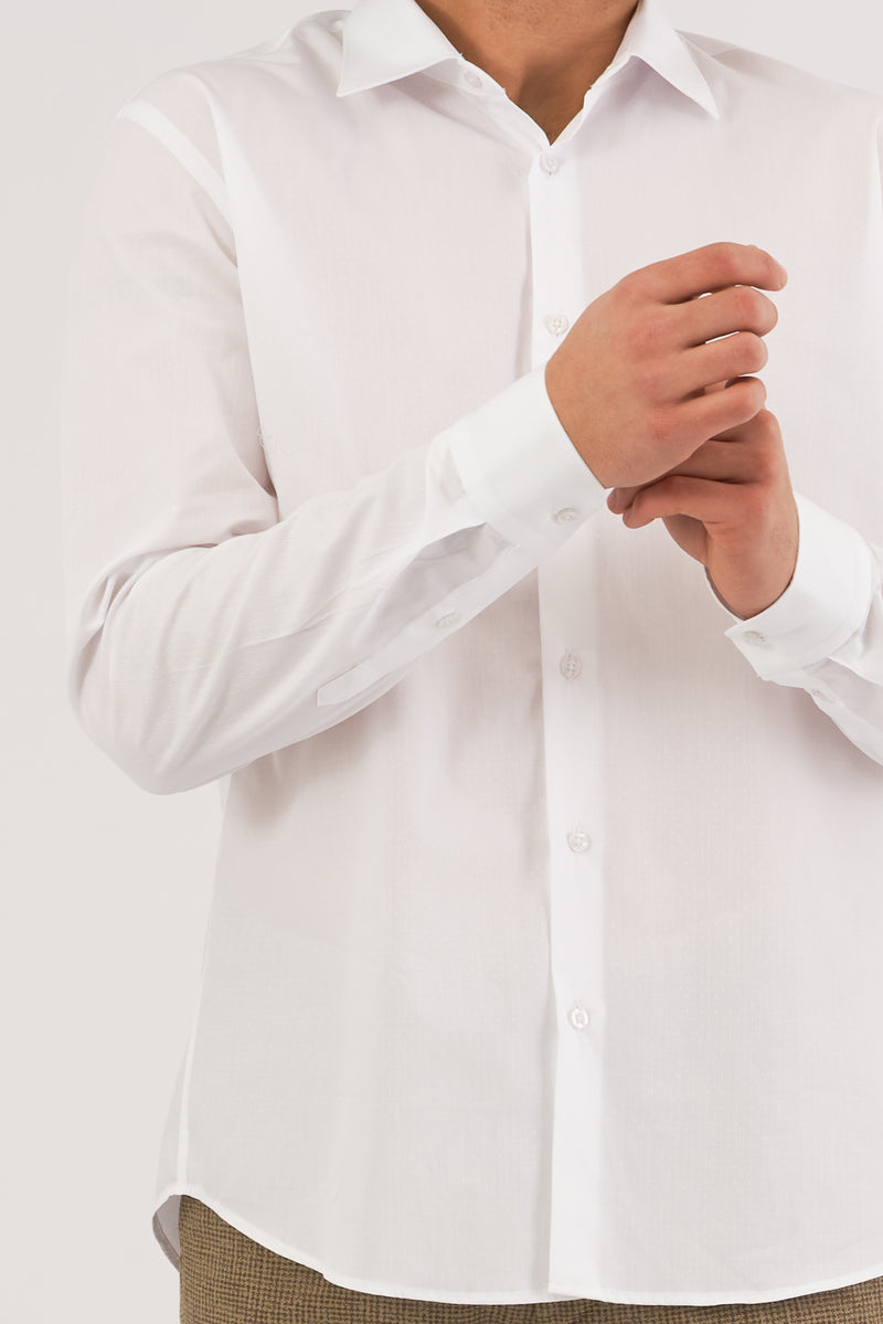 Camicia Brillantina – Bianca in Cotone Fil Coupé