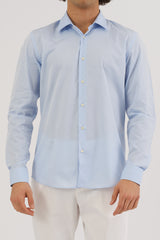 Camicia Brillantina – Celeste in Cotone Fil Coupé