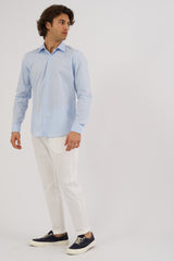 Camicia Brillantina – Celeste in Cotone Fil Coupé