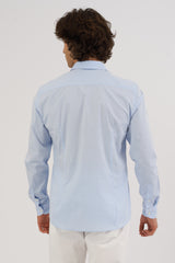 Camicia Brillantina – Celeste in Cotone Fil Coupé
