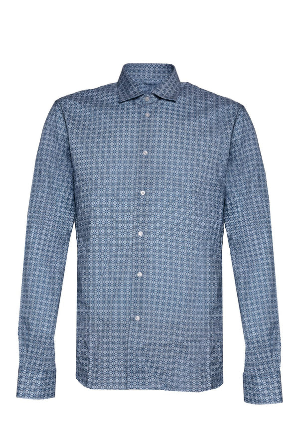 Camicia Geometria Fiorentina – Intarsi Azzurri