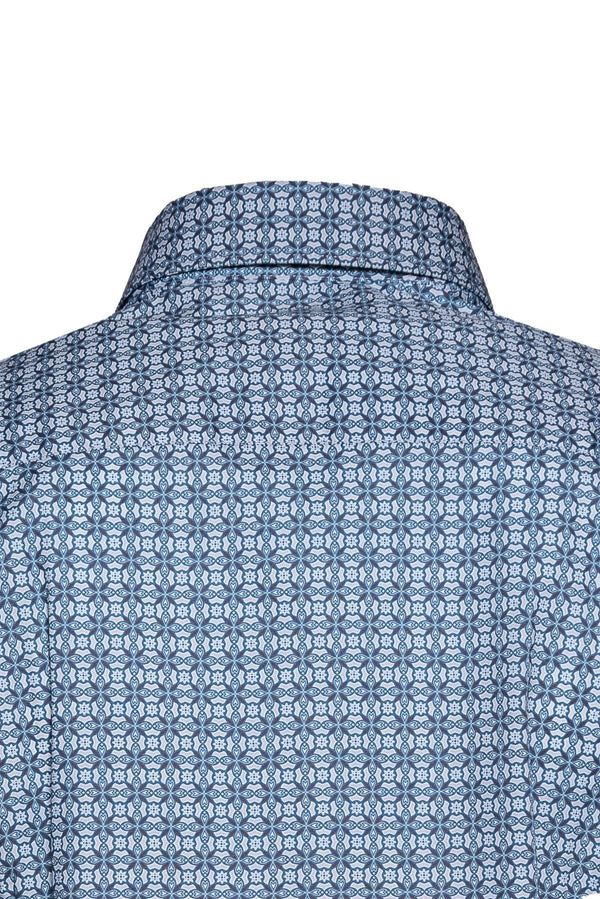 Camicia Geometria Fiorentina – Intarsi Azzurri