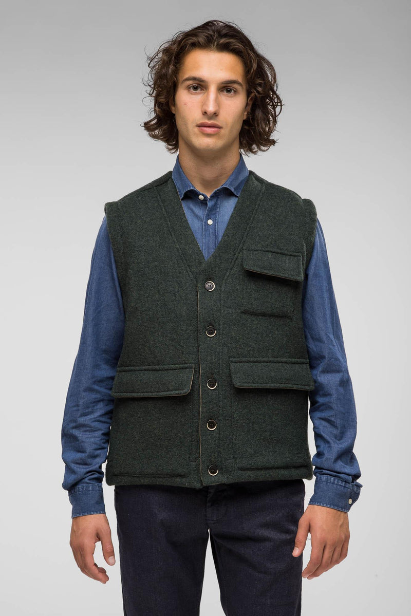 QUINTESSENCE GILET L/CVERDE