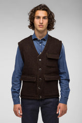 QUINTESSENCE GILET L/CMARRONE