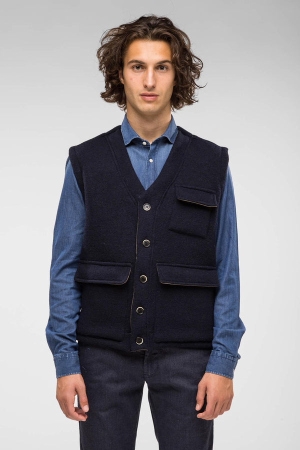 QUINTESSENCE GILET L/CBLU